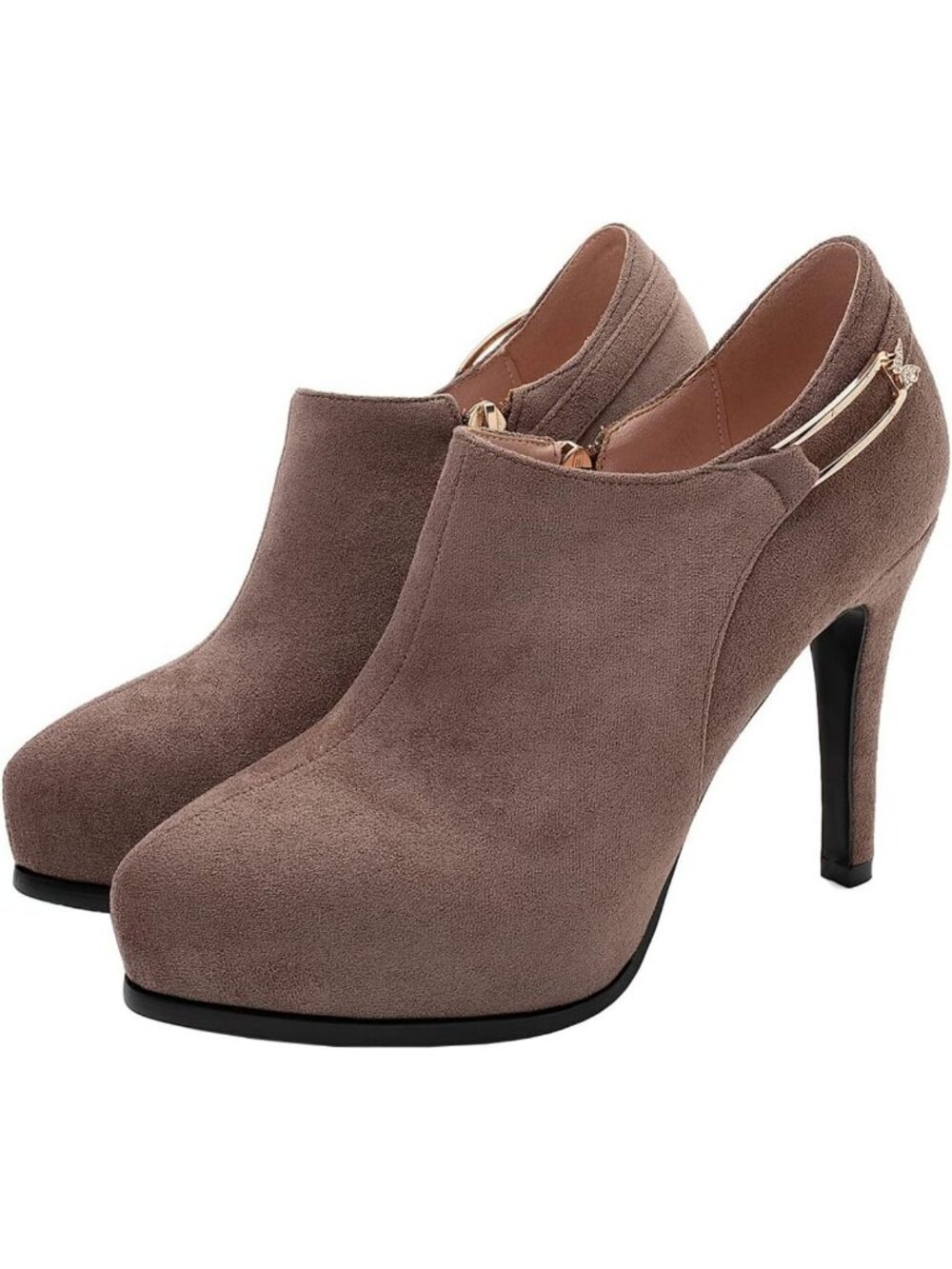 Stylish Women's Platform Stiletto Ankle Booties - High Heel Side Zip Pumps